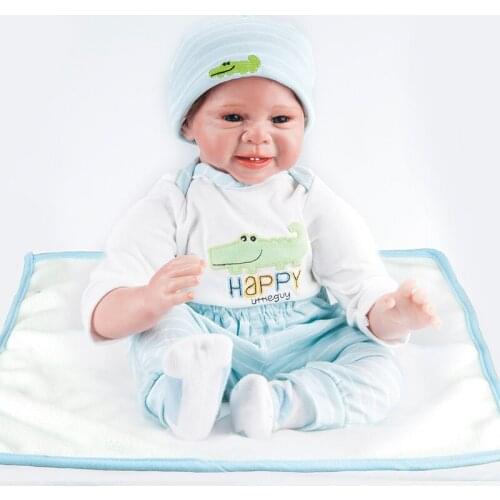 55cm Silicone Reborn Baby Doll Toys Lifelike Soft Cloth body Newborn babies bebes Reborn doll Birthday Gift Boys Girls Brinquedo