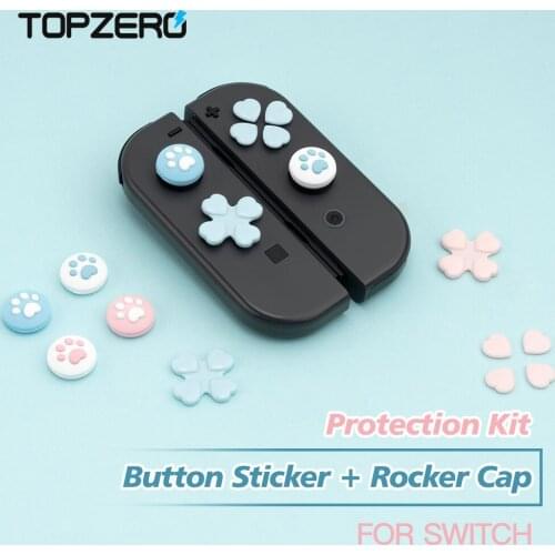 Cat Paw Button Sticker Thumb Grip Cap Joystick Cap For Nintendo Switch Nintend Switch Lite Joycon Controller Soft Silicone Cover