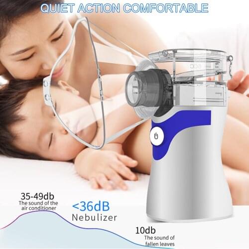 USB Charge Nebulizer Atomizer Steam Inhaler Mesh Nebulizer Mute Atomizing Sprayer Electric Nebulizer Machine Adjustable Fogger