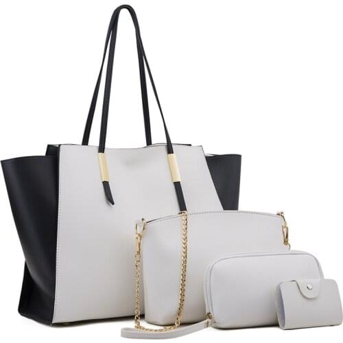 2020 New 4pcs/Set Ladies Handbags Female PU Leather Shoulder Messenger Bags Women Composite Bags Tote Bag bolsa feminina