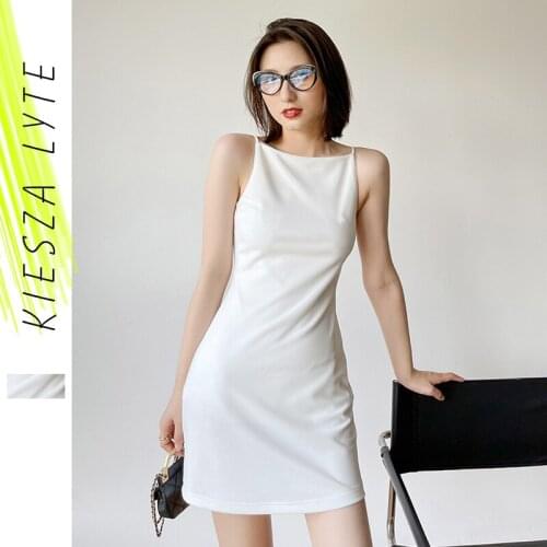 New Summer 2021 French Style Strapless Dress Solid White Party Casual Basic Beach Mini Dresses