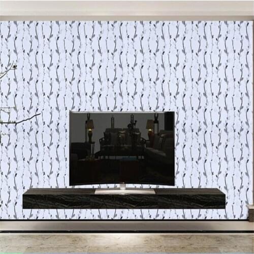 Beibehang PVC waterproof self-adhesive wallpaper simple modern college dormitory renovation stickers stripe floral wallpaper