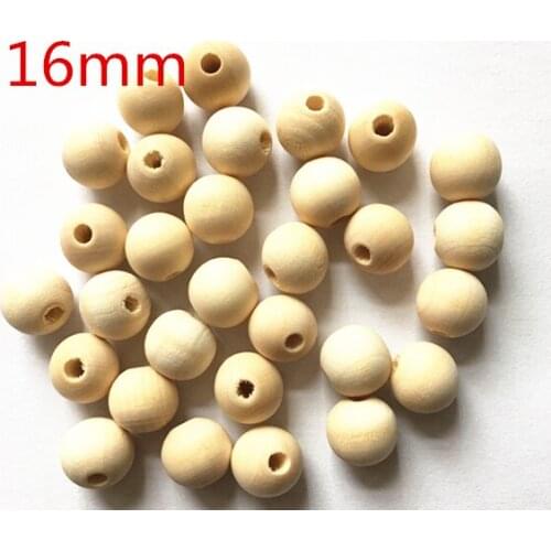 Wholesale16mm 200pcs/lot ( hole:3mm) chunky round Natural Wooden Beads for necklace or bracelet making