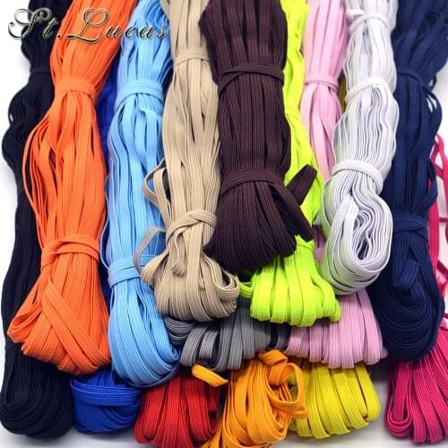 Wholesale 6mm Narrow black white colorful elastic webbing for cloth pants bag home DIY elastic tape bands sewing accessories