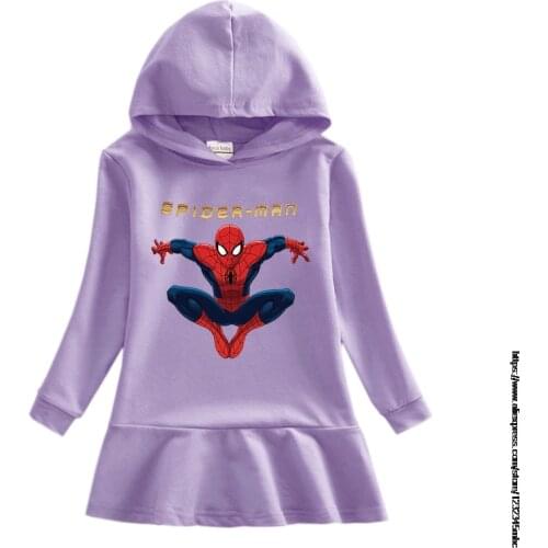 New Year Gift Autumn Winter New Baby Girls Clothes SpiderMan Print Design Long Sleeve Princess Girls Casua Dress For 3-8 Years