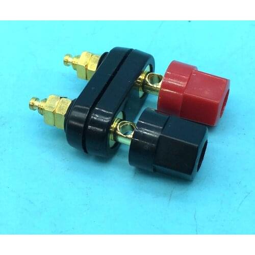 Gold-plated Banana plugs Couple Terminals Red Black Connector Amplifier Terminal Binding Post 4mm Banana Speaker Plug Jack