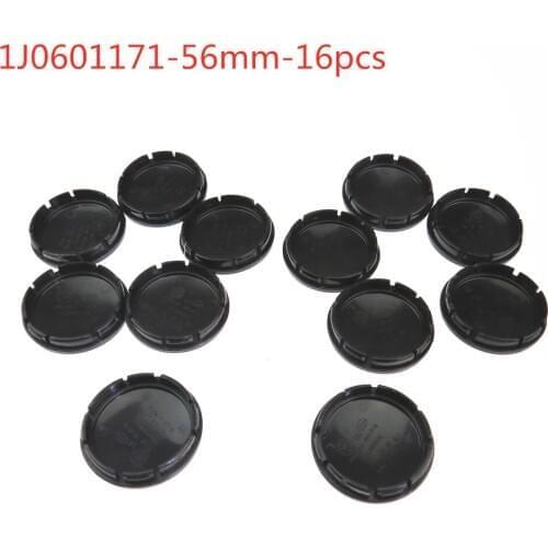 SCJYRXS Qty16 56mm Black Car Wheel Center Cap Hub Caps 1J0601171 For Passat Eos Beetle Tiguan Rabbit Golf 2003-2010 1J0 601 171