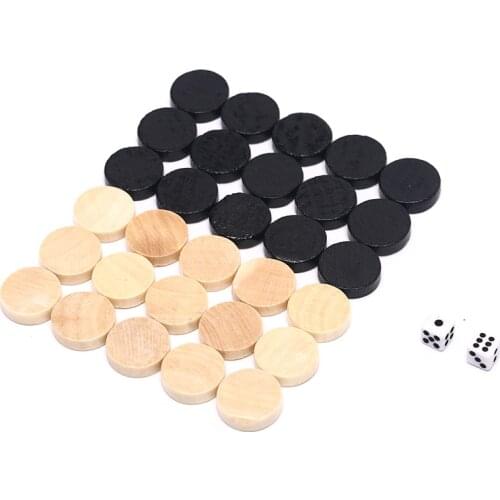 Chess 32Pcs Draughts/Checkers/Backgammon Chess Piece For Kids Board Game Learning Camping