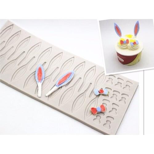 Rabbit ears bow chocolate insert mould silicone mold