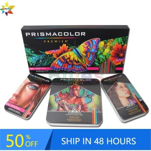 USA Original Prismacolor Colored Pencils Art Kit Artist Premier Sanford Soft Core Pencils set 12 24 36 48 72 150 ct Tin Gift Box