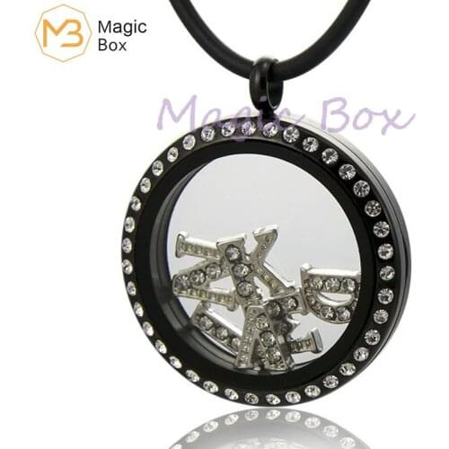 Glass pendant necklace stainless steel black waterproof fashion personalise neckalcres living memory floating necklace femal