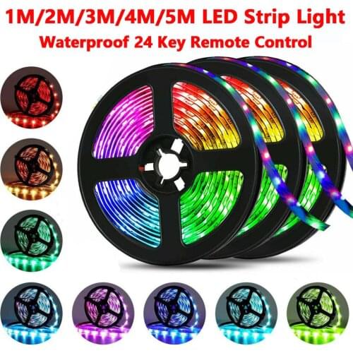 Led Strip Lights 1M/2M/3M/4M/5M Waterproof RGB Led Room Lights 2835 Led Tape Lights Color Changing With Remote