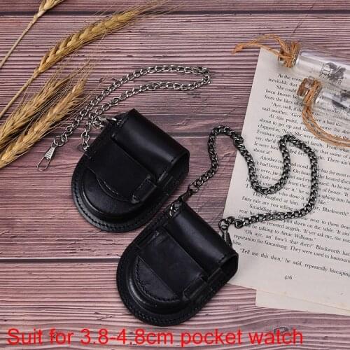 New Sale Vintage Classic Pu Leather Pocketed Watch Box Holder Storage Case Coin Purse Pouch Bag With Chain