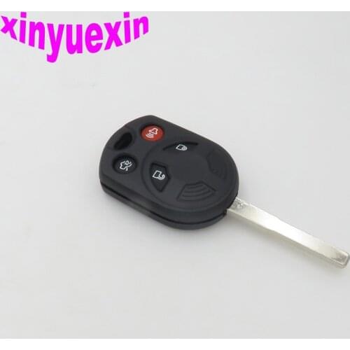 Xinyuexin 3+1 4 Buttons Blade Transponder Chip Key Shell FOB Case For Ford Escape C-Max Focus Replacement Key Shell FOB Case