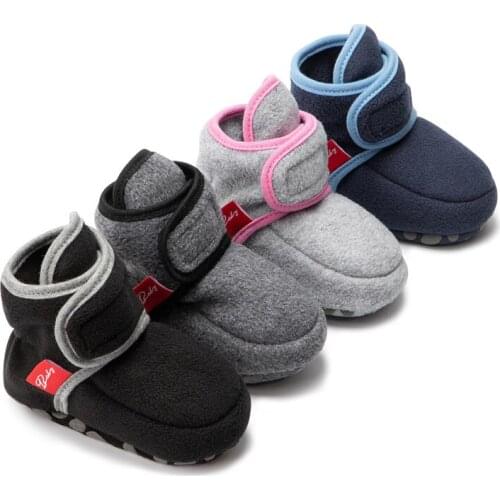 KIDSUN 2021 Winter Boots Baby Boy Girl Booties Cotton Soft-sole Anti-slip Warm Flat Infant First Walker Baby Crib Shoes