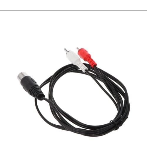 0.5M/1.5M 5 Pin Din Male to 2 RCA Male Audio Video Adapter Cable Wire Cord Connector for DVD Player