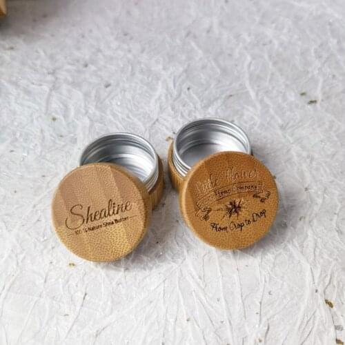10g Small Jars With Lids Bamboo Wood Cosmetic Container Jars Face Cream Aluminum Inner Essence Cream Jar Lip Gloss Jars