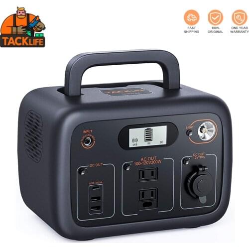 TACKLIFE W30 Power Station 300Wh Portable Solar Generator Wireless Charging Mobile Backup Battery For Outdoor Emergency