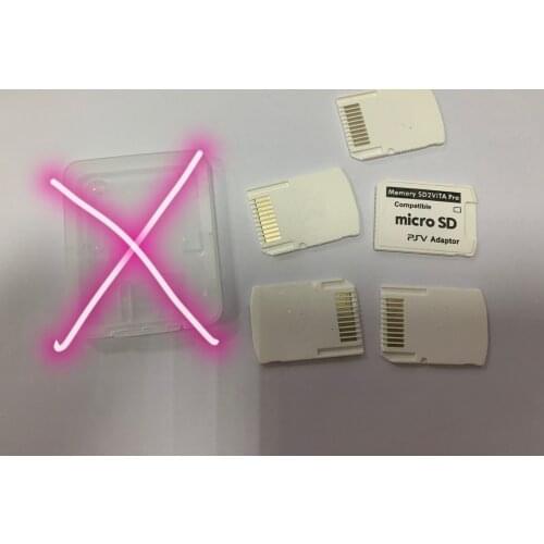 100pcs/lot no package save shipping for ps vita psvita psv 1000 2000 memory sd2vita pro compatible sd tf card adaptor v5.0 white