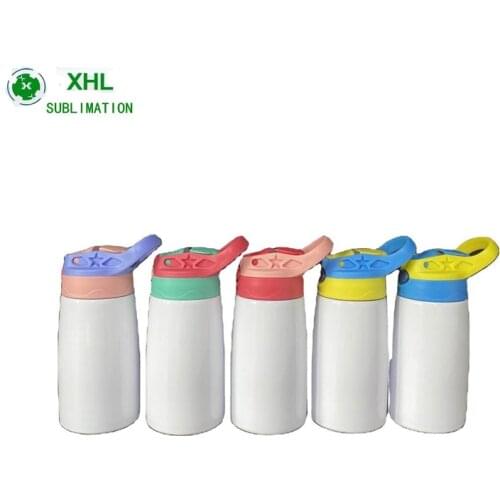 12oz Sublimation Kids Bottle Skinny Tumbler Blank Stainless Steel Double Wall Vacuum Sippy Straight Cups Water Bottle