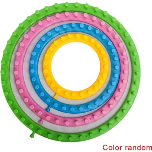 4pcs Weaving Loom Knitting Knitter Kit Plastic Scraf Hat Bags Maker Craft Round DIY Knitting Loom Tools Kit Random Color