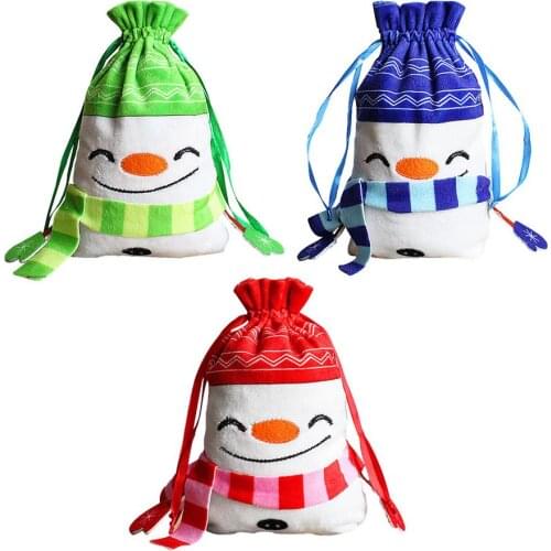 5 PCS Christmas Gift Bag Holiday Decoration Bag AppleCandy Cookie Snack Bag For Packaging Food Drawstring Bundle Pocket