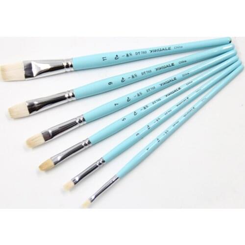 6pcs/Set,blue level peak wool watercolor pen short birch rod row pen painting brush Acrylics Art for Supplies Stationery