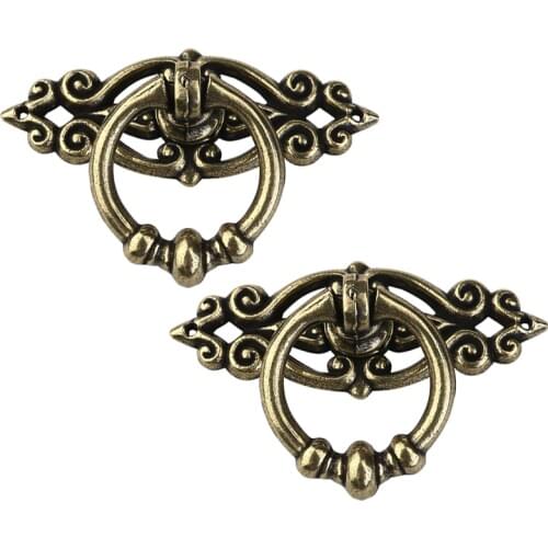 8pcs Vintage Antique Brass Door Knobs for Home Funiture Kitchen Cabinet Cupboard Dresser Door Drawer Ring Pull Handles Knobs