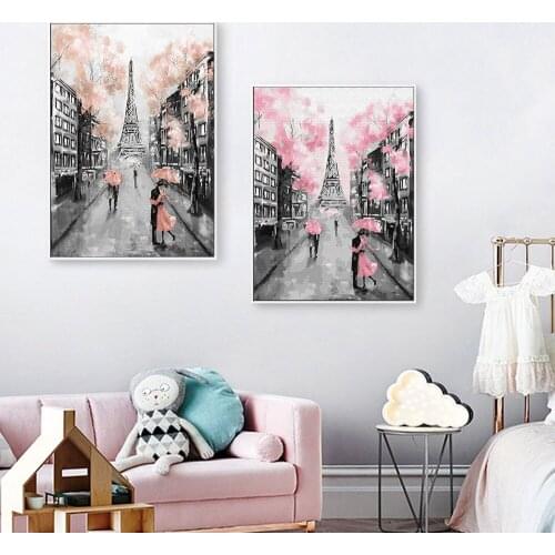 Abstract Nordic Posters And Prints Painting For Living Room City Paris Wall Art Decorative Pictures Canvas Painting Room Decor
