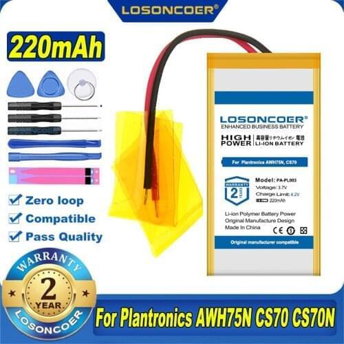 220mAh Voyager PRO PA-PL003 Battery For Plantronics AWH75N, CS70, CS70N, CS70-N, Savi 730, Voyager Pro, W730, WH210