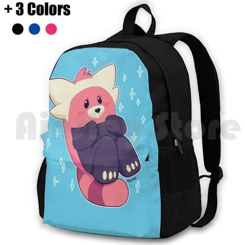 Bewear Outdoor Hiking Backpack Waterproof Camping Travel Sun And Moon Bewear Alola Alola Region Bear Pink Anime Video Games