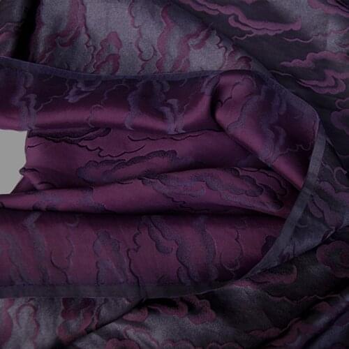 CF728 Noble Moire Cloud Cotton Mulberry Silk Satin Watered Gauze Cloth Dress Cheongsam Silk Plain Gambiered Fabrics Chinese Silk