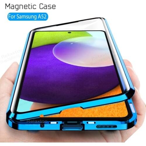 Samsun A52 5G case 360° double-sided tempered glass metal bumperd magnetic flip case on for samsung A52 A 52 4G coque fundas