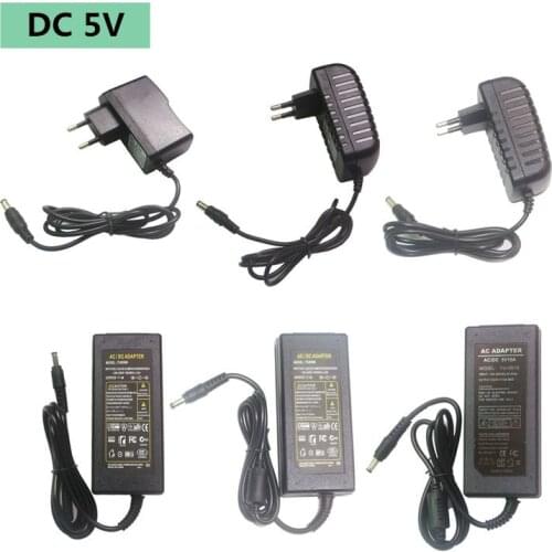 DC5V 1A 2A 3A 6A 8A 10A led Adapter power supply input AC100-240V to output DC5V led lamp Lighting Transformers EU US AU UK Plug