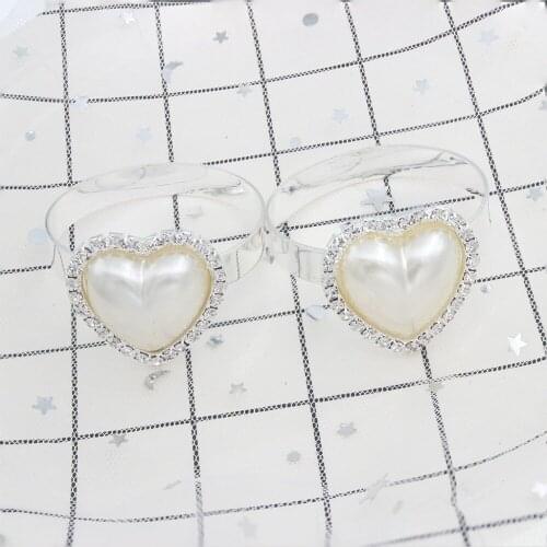 Napkin Holder Diamond Metal Rings With Pearl Stone Strass Ring For Table Kitchen Servet Holder Wedding Banquet Decoration