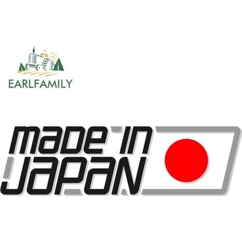 EARLFAMILY Funny Car Stickers Made In Japan Japanese Flag JDM Racing Drifing Car Sticker Rear Windshield Trunk Motor Decal