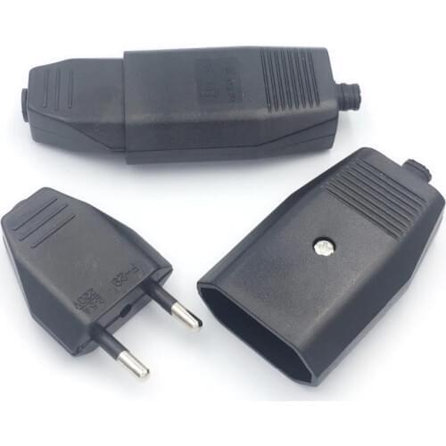 European Plug Electrical Plug 2 pin VDE Power Cord Plug For Lamp Decoration 2.5A 220V Assembly Power plug