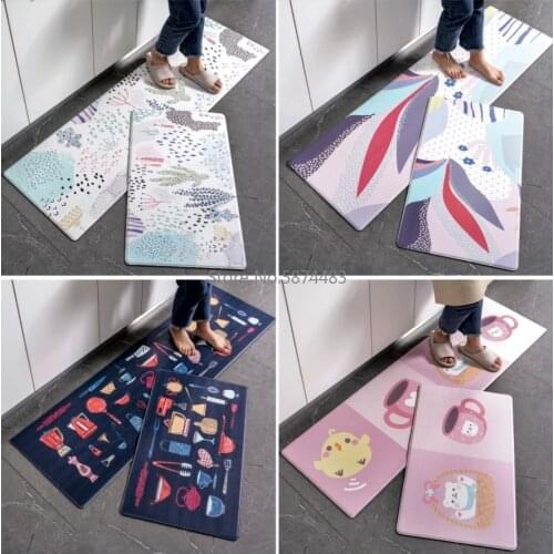 Kitchen Leather Floor Mats Can Be Wiped, Non-slip Washable, Waterproof and Oil-proof Mats, Carpets, Dirt-resistant Foot Mats