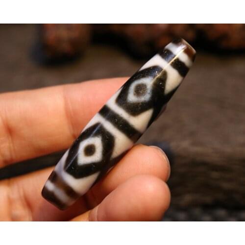 LKbrother Talisman Treasure Magic Energy Tibetan old Agate 6 Diamond Eye Tiger Tooth dZi Bead Totem Pendant
