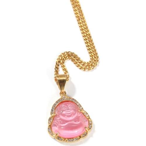 Maitreya Buddha Pendant Necklace China Hand Carved Pendant Fashion Amulet Gift