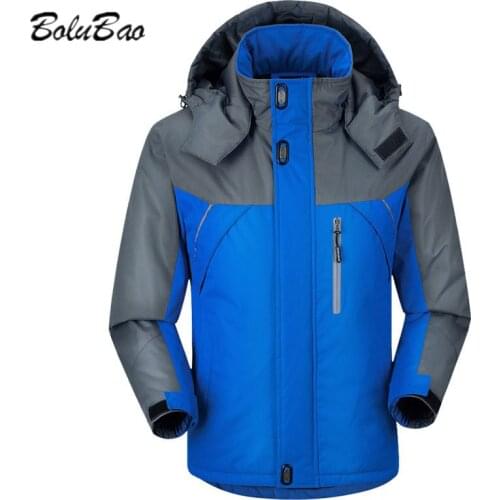 BOLUBAO Men Down Cotton Jacket Outdoor Mountaineering Travel Men Warm Winter Sports Jackets Resistant-Wind and Water Parka