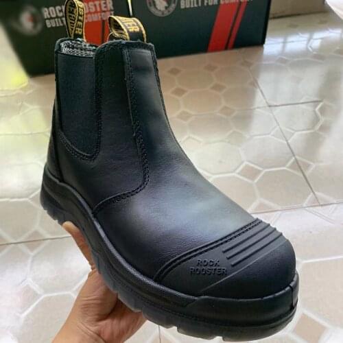 Dad work shoes, mens, work boots, steel toe, puncture-proof, waterproof, large size leather military boots Spring and Autummn