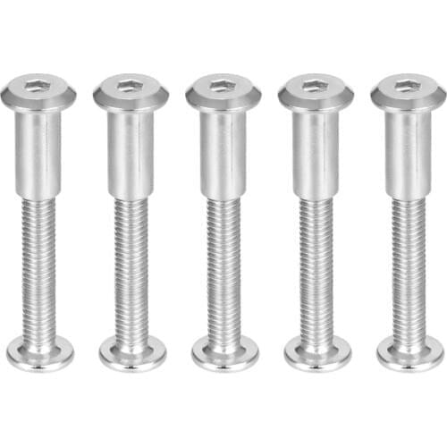 Uxcell 5sets M6 Hex Socket Screw Post Binding Screws Leather Fastener 10mm 12mm 16mm 20mm 25mm 30mm-85mm Length Stainless Steel