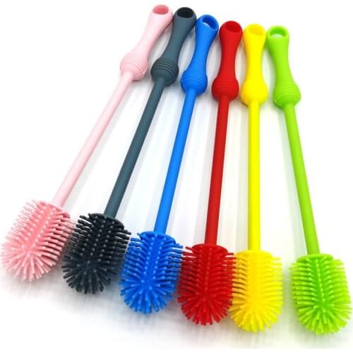 New Silicone baby bottle Brush Multifunctional Long Handle Cleaning Rotary Long Handle Scrubbing Baby Milk Bottle Brush Cleaner