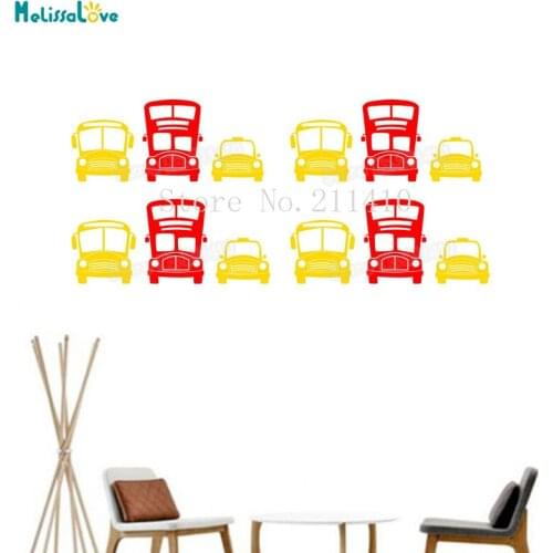 New Design Baby Wall Sticker Bus and Car Transportation Decals Home Decor For Kids Room Self-adhesive Vinyl Art Murals YT009