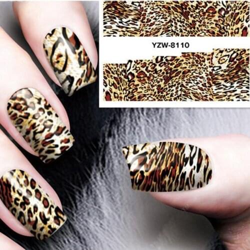 New Fahion 1 Sheet Water Transfor Nail Art Sticker Leopard Designs Stickers For Nail Art Adhesive Nail Sticker Beauty Nail Decal