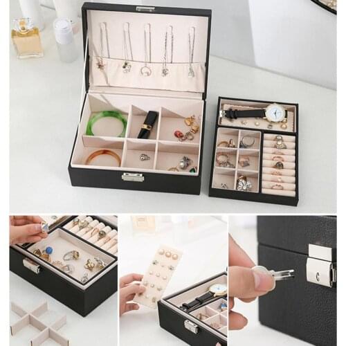 Necklace Organizer 2 Layers Jewelry Box Display Storage Case for Women Girls Jewelry Box Display Storage Case for Women Girls