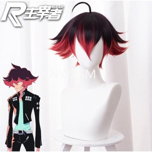 PROMARE Cosplay Gueira Wig Short Heat Resistant Synthetic Hair Halloween Cosplay Wigs Free hairnet