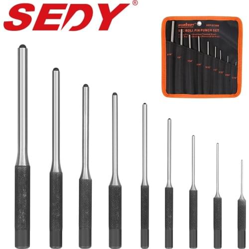 2020-9Pcs Professional Pin Punch Set In Roll Up Case Rifle Gunsmithing Jewelers Case Forged Steel Pins Grip Roll Pin Punch Tools