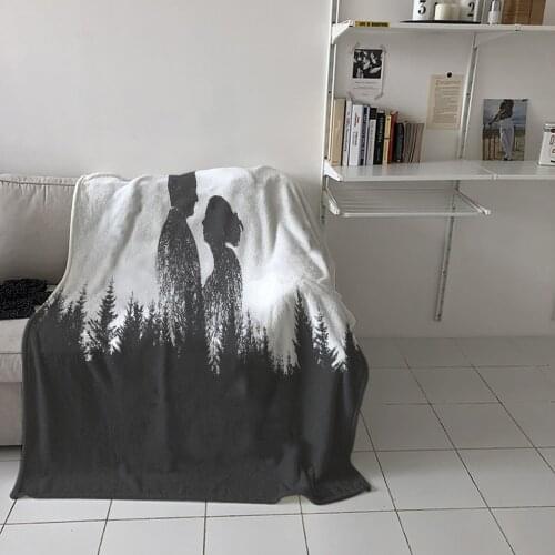 Special Throw Blanket For Bed Woods Couple Love Nap Traveling Soft Flannel Blanket Childrens Bedroom Bedspreadc